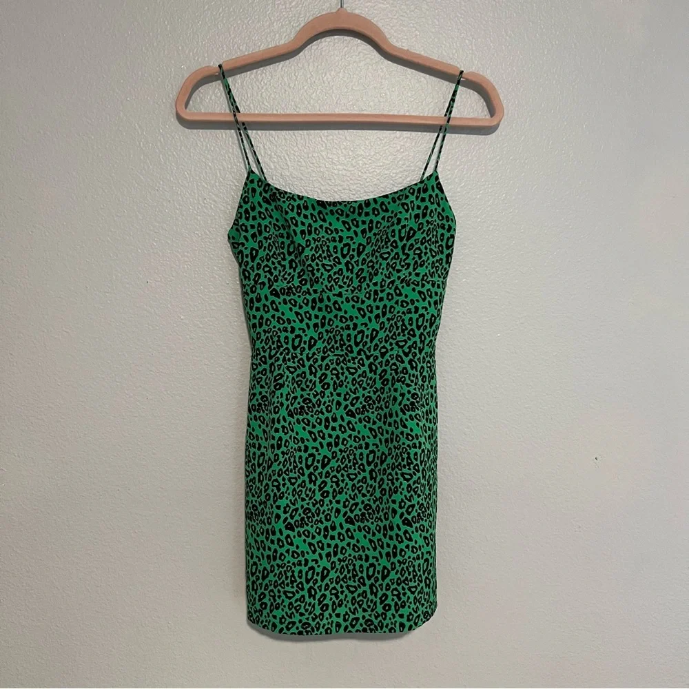 Superdown Green Leopard Print Dixie Backless Dress S - Picture 5 of 9